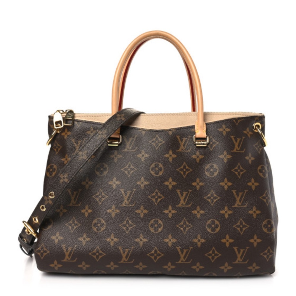 Louis Vuitton Pallas Tote Monogram Canvas Tote Tan